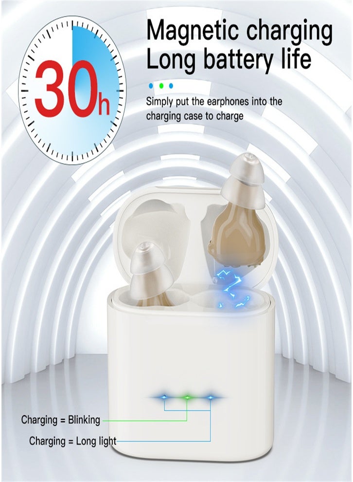 Mini Rechargeable In-Ear Hearing Aid for Mild to Moderate Hearing Loss, Effective Hearing Aid and Noise Reduction (Skin Color) - Image 3