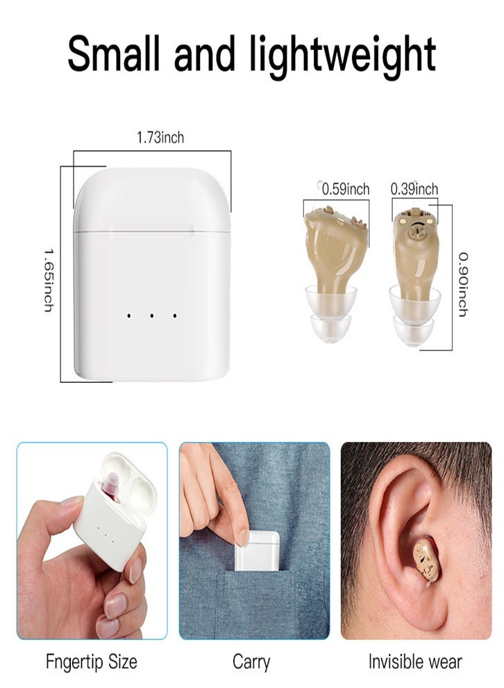Mini Rechargeable In-Ear Hearing Aid for Mild to Moderate Hearing Loss, Effective Hearing Aid and Noise Reduction (Skin Color) - Image 4
