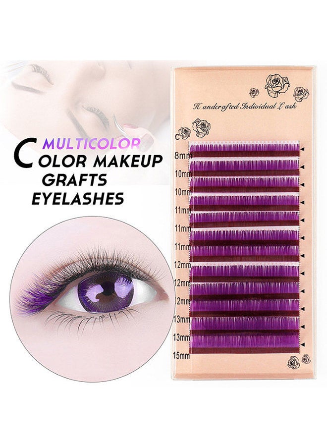 Generic - 12 Lines Color False Eyelashes C D Curl Colored Eyelash Extensions Fake Volume Eye Lashes 8/10/11/12/13/15mm - Image 1