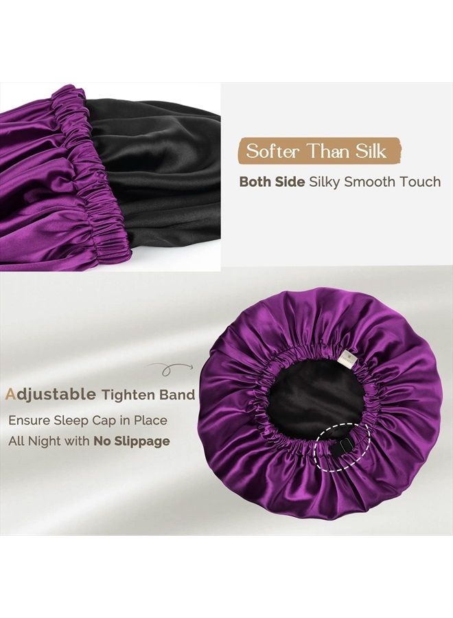 YANIBEST Silk Bonnet for Sleeping Satin Bonnet Hair Bonnets for Black Women and Men Double Layer Ajustable Bonnet for Curly Braids Hair - Image 4