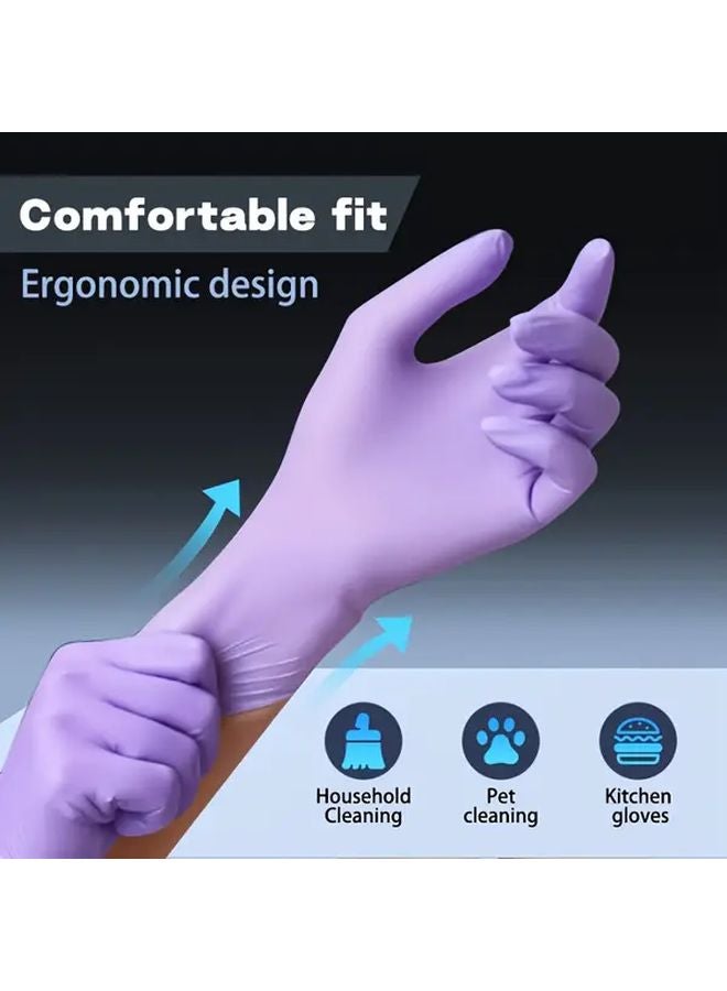 Magenta Nitrile Gloves High Elasticity Reusable Disposable Size S 100 Pack - Image 5