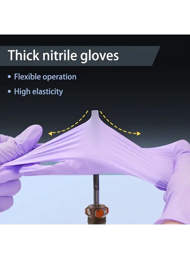 Magenta Nitrile Gloves High Elasticity Reusable Disposable Size S 100 Pack - Image 2