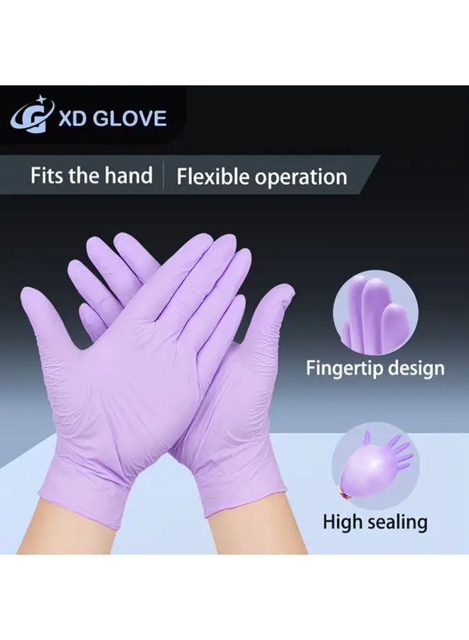 Magenta Nitrile Gloves High Elasticity Reusable Disposable Size S 100 Pack - Image 3