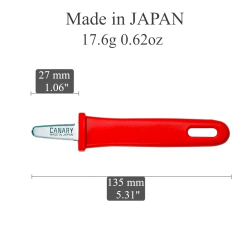 CANARY Box Opener Mini Cutter 5", Safety Package Opener Small Knife Tool, Safe Serrated Japanese Stainless Steel Blade, Red, Made in JAPAN - Image 2