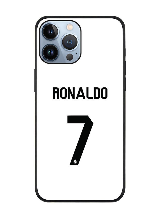 Stylizedd Rugged Black edge case for Apple iPhone 13 Pro Max Slim fit Soft Case Flexible Rubber Edges Anti Drop TPU Gel Thin Cover - Ronaldo Real Jersey - Image 1