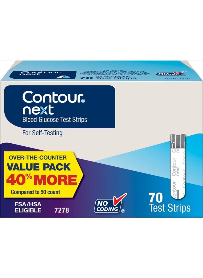 Ascensia CONTOUR NEXT Blood Glucose Test Strips for Diabetes, 70 Count (Pack of 1)  - Image 1