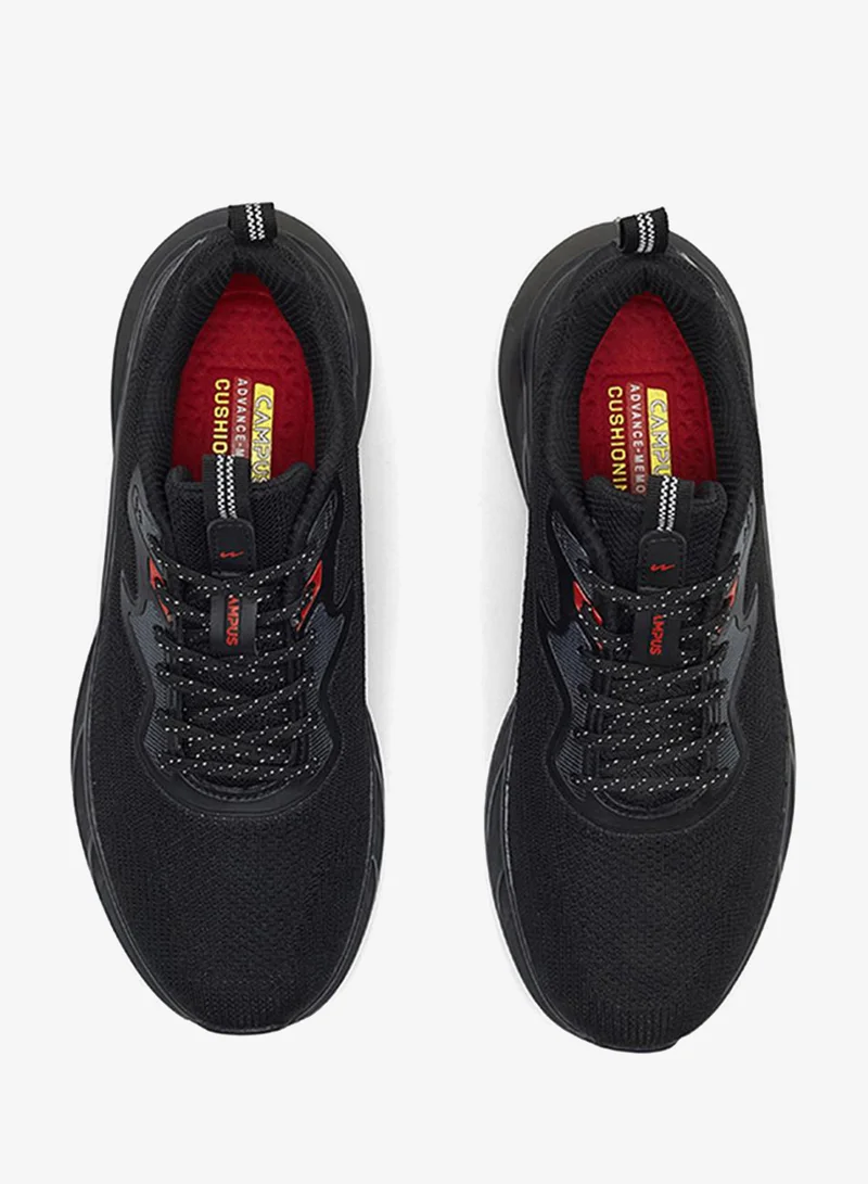 Campus Black Men Plot Nitrofly Cushion Lace-Up Running Shoes-Black for Men | Best Price UAE
