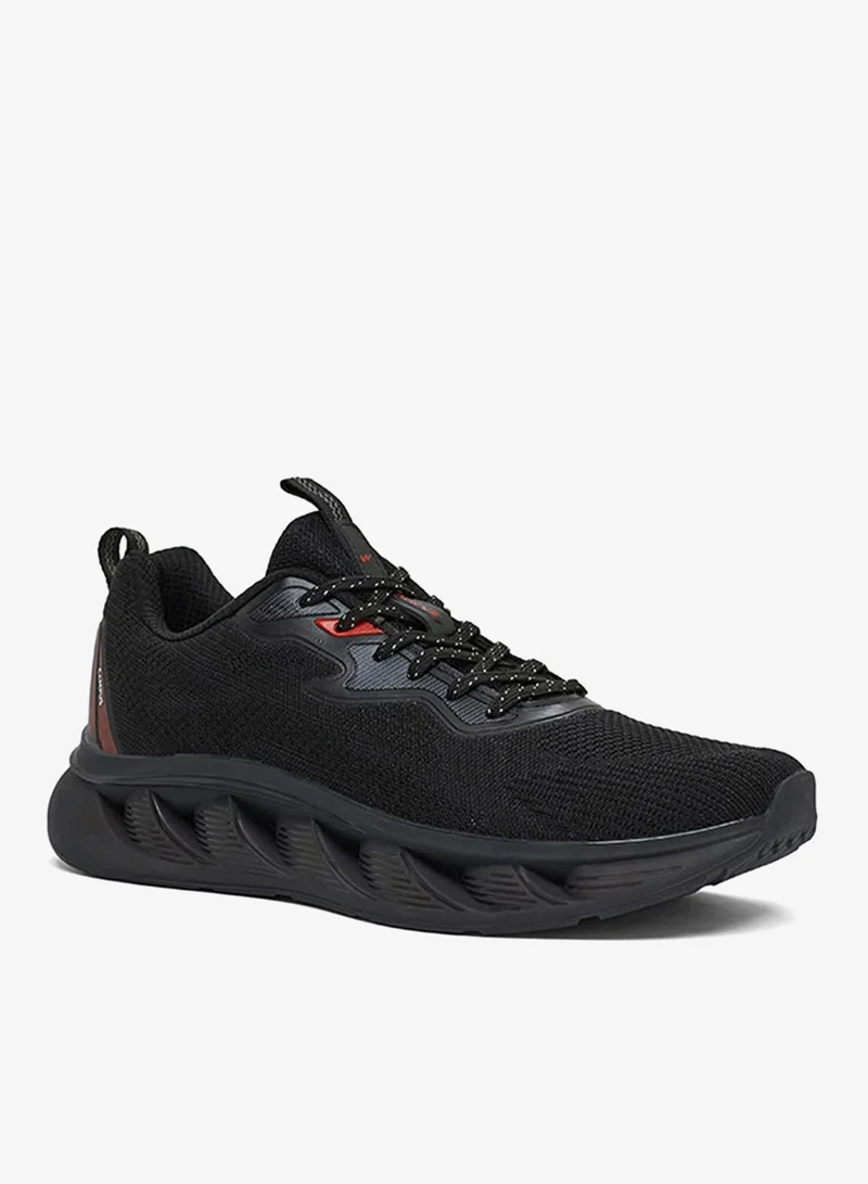 كامبس Men Plot Nitrofly Cushion Lace-Up Running Shoes-Black