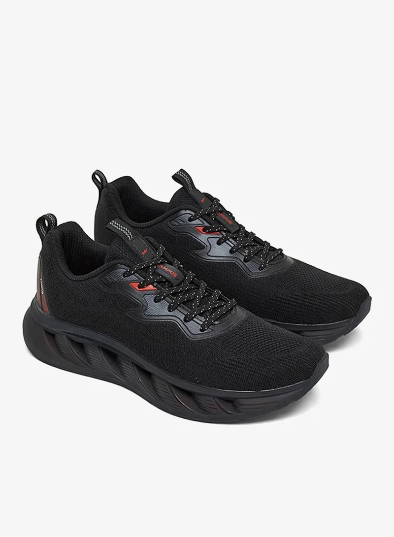Campus Black Men Plot Nitrofly Cushion Lace-Up Running Shoes-Black for Men | Best Price UAE