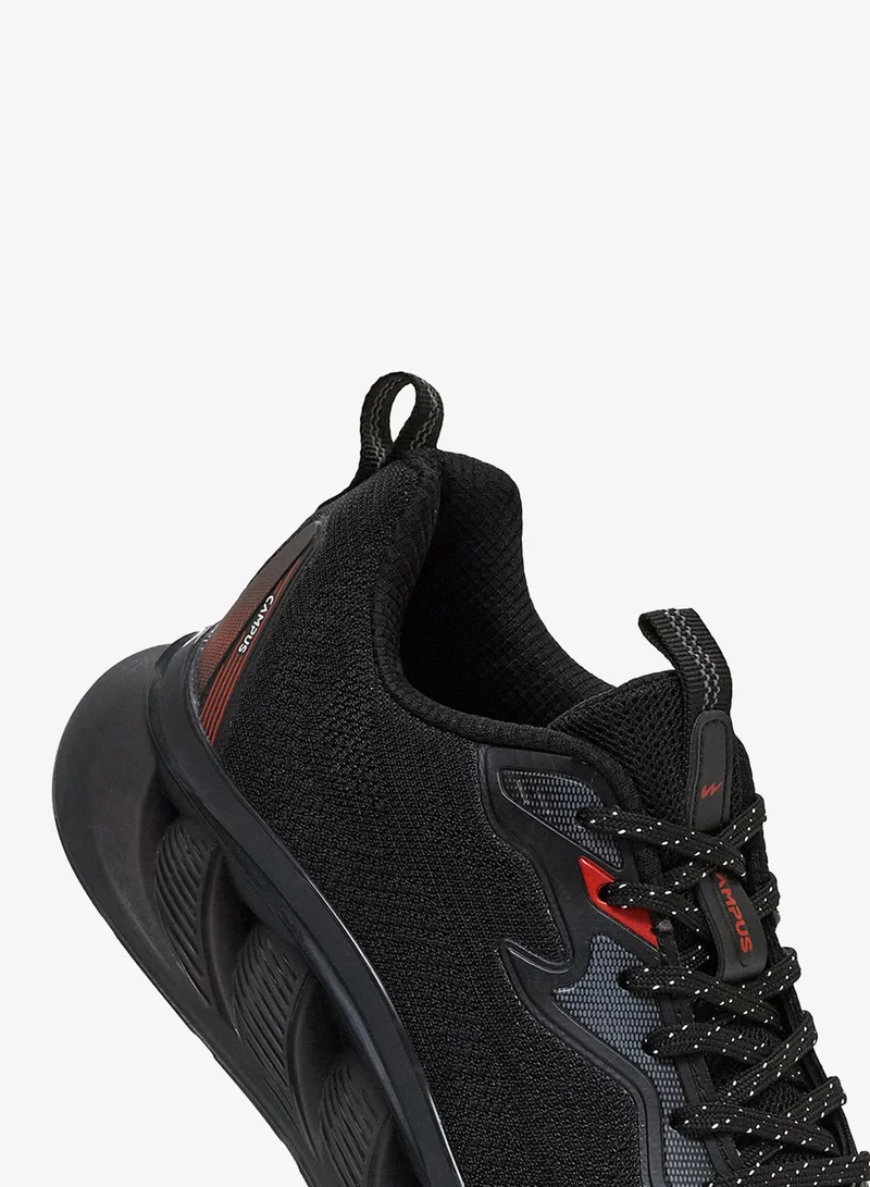 Campus Black Men Plot Nitrofly Cushion Lace-Up Running Shoes-Black for Men | Best Price UAE