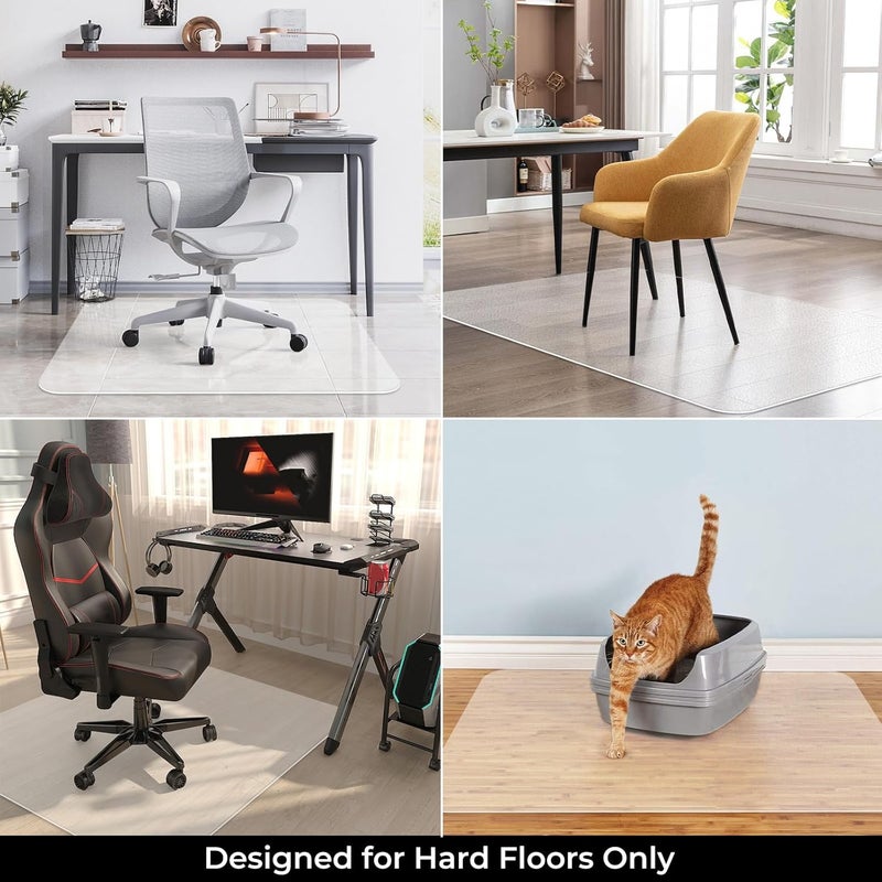 MammyGol Chair Mat for Hard Floors, Computer Gaming Rolling Desk Chair Mat for Tile Floor, Small Floor Protection Mats for Home and Offic (Transparent, 48" x 36" Rectangle) - Image 5