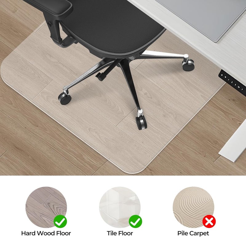 MammyGol Chair Mat for Hard Floors, Computer Gaming Rolling Desk Chair Mat for Tile Floor, Small Floor Protection Mats for Home and Offic (Transparent, 48" x 36" Rectangle) - Image 2