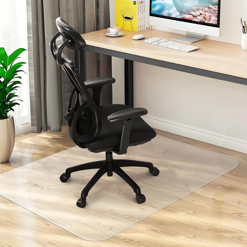 MammyGol Chair Mat for Hard Floors, Computer Gaming Rolling Desk Chair Mat for Tile Floor, Small Floor Protection Mats for Home and Offic (Transparent, 48" x 36" Rectangle) - Image 1