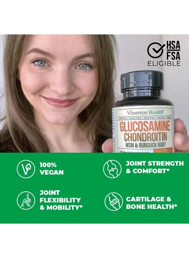 Vimerson Health Vegan Glucosamine Chondroitin, Phytodroitin MSM Supplement Capsules Joint Support Supplement Without Shellfish 100% Vegan, Non-GMO And Plant-Based - 90 Caps  - Image 2
