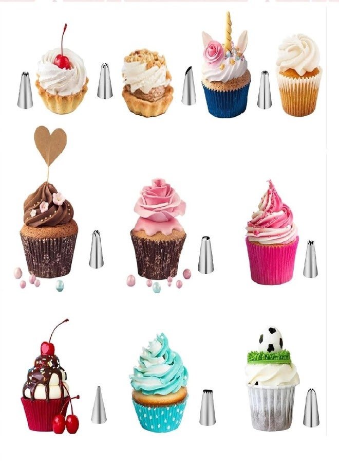Sigaram Stainless Steel Cake Nozzle Set for Cake Decoration, Cupcakes & Cookies for Home & Bakery K5086 - Image 2