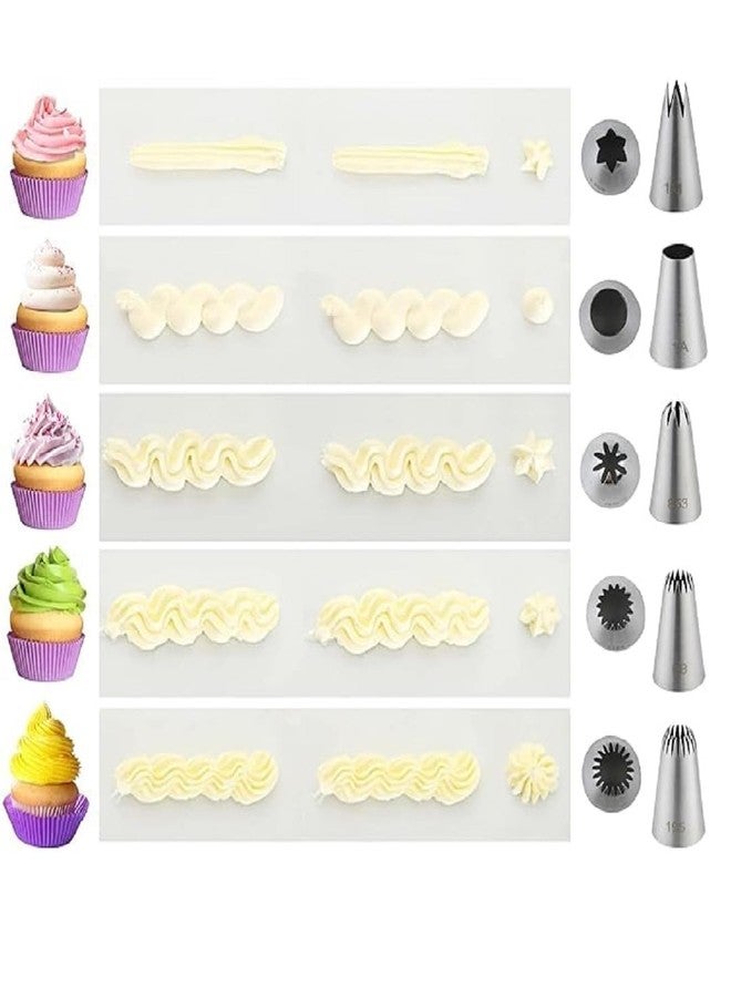 Sigaram Stainless Steel Cake Nozzle Set for Cake Decoration, Cupcakes & Cookies for Home & Bakery K5086 - Image 4