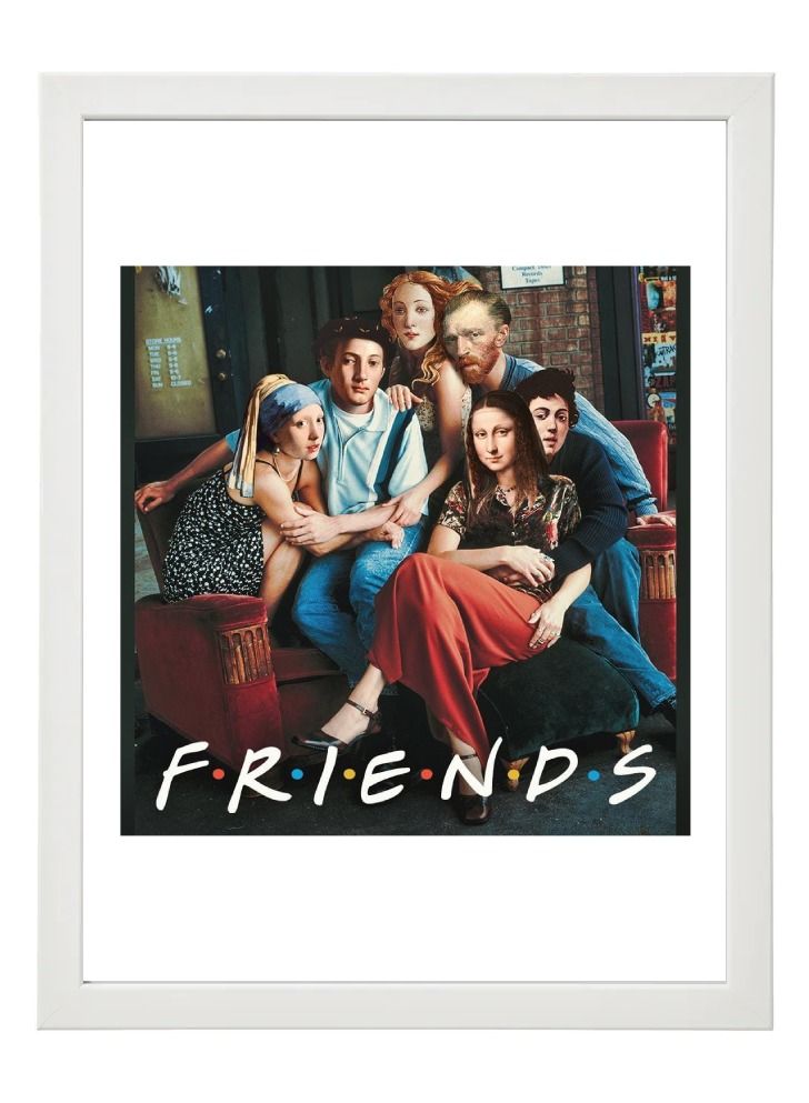 Boomah Accessories Friends Tv Serie Funny Art Van Gogh Mona Lisa Poster With Frame 30X40 cm
