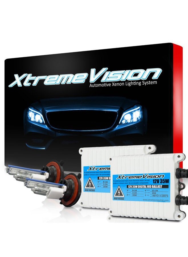 XTREME VISION حزمة XtremeVision 35W AC Xenon HID مع بالاست AC نحيف (1 زوج) و H13 / 9008 6000K - 6K لمبات زينون زرقاء فاتحة (1 زوج) - Image 1