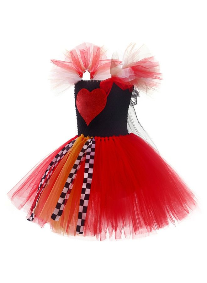 ISank Red Heart Queen Costume  Dress for Girls  Birthday Cosplay Alice Princess with Crown Wand Clothes Set - Image 3