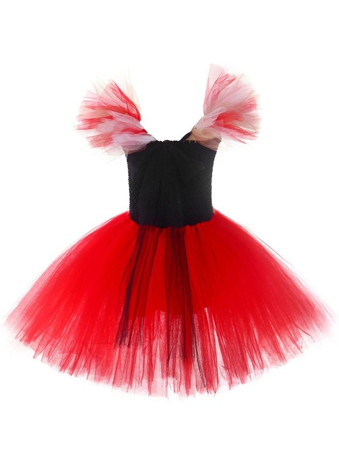 ISank Red Heart Queen Costume  Dress for Girls  Birthday Cosplay Alice Princess with Crown Wand Clothes Set - Image 4