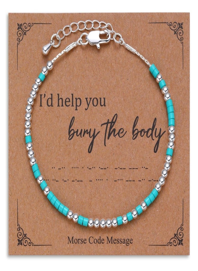 GINAZL Morse Code Bracelets for Women, I'd Help You Bury the Body Friendship Couple Bracelet Birthday Gifts for Women (G) - Image 1