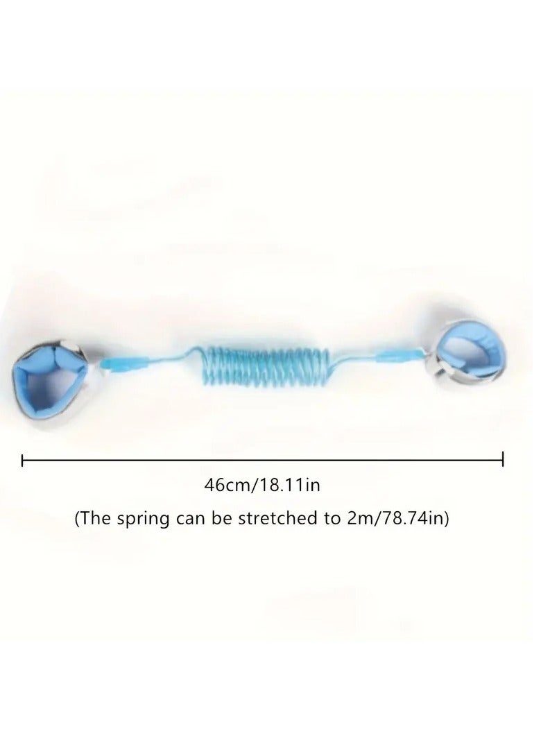 Little tots Anti-lost Belt Traction Rope, Baby Anti-lost Safety Bracelet, Spring Rope Baby Bracelet Blue Color - Image 2