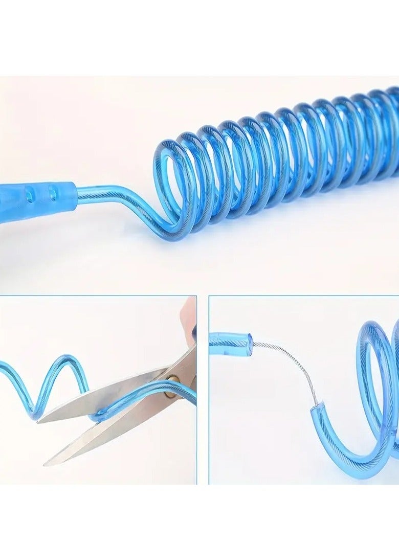 Little tots Anti-lost Belt Traction Rope, Baby Anti-lost Safety Bracelet, Spring Rope Baby Bracelet Blue Color - Image 5