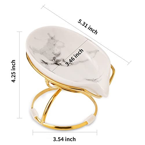 Dobbyby Leaf-Shaped Ceramic Soap Dish with Drain, Holder, Saver, Tray, Bar Soap Holder, Easy Cleaning, for Shower Bathroom Kitchen Sink Bathtub, Pro-Environment White - Image 4