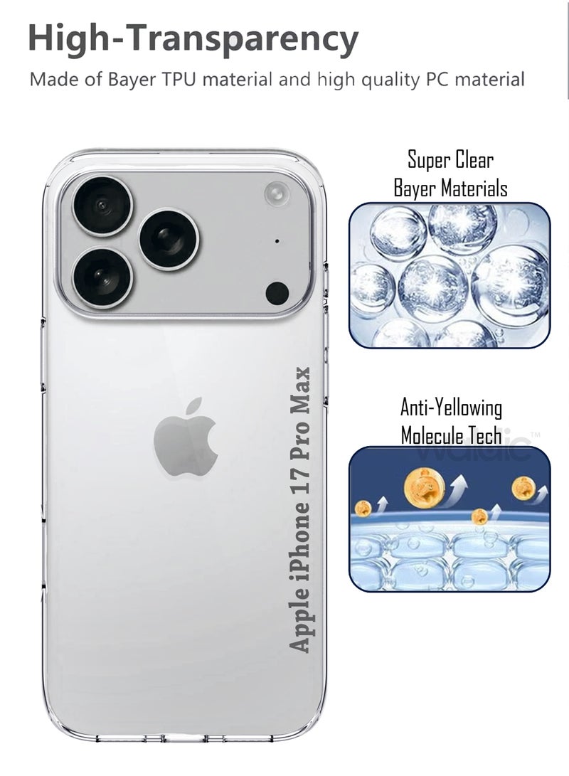 Waldic Apple iPhone 17 Pro Max Premium Case | Premium Silicone Case Cover Designed for Apple iPhone 17 Pro Max | Apple iPhone 17 Pro Max Case Camera and Drop Protection Thin Protective Back Cover Case for Apple iPhone 17 Pro Max  - Clear - Image 3
