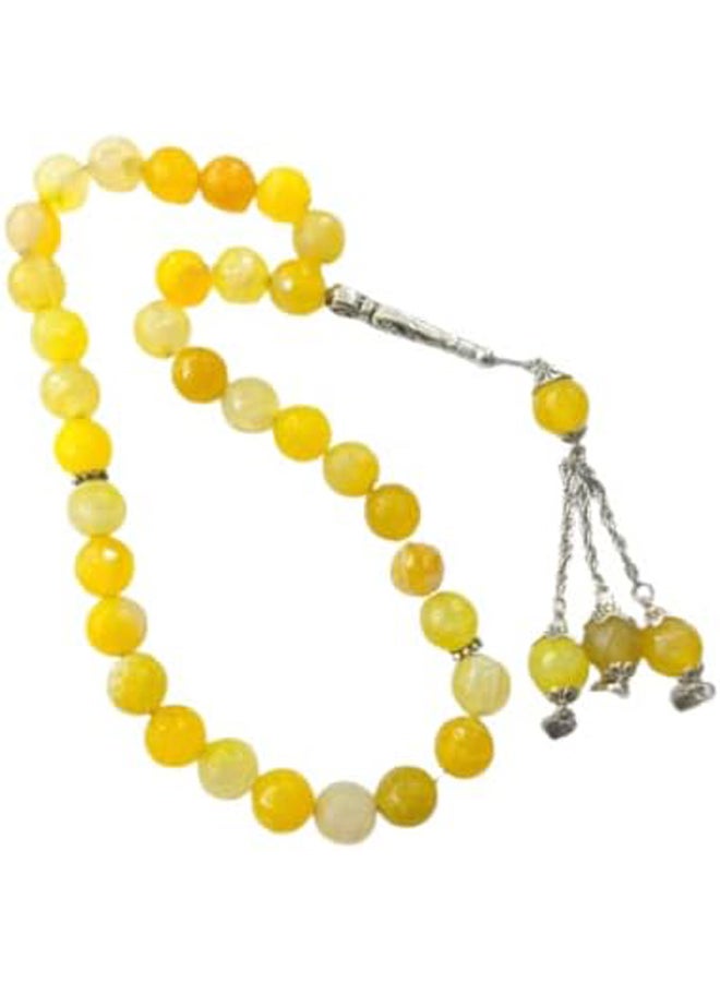 Real Natural Brazilian Agate 33 Beads Rosary (Yellow) - Image 2