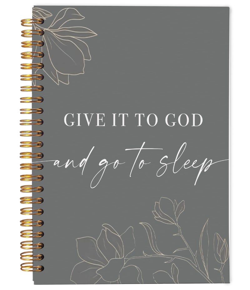 Ecezatik Give It To God And Go To Sleep Spiral Notebook,Bible Notebook Journal for Women Men Writing,College Ruled Spiral Notebook 5.5X8.3 Inch - Image 1