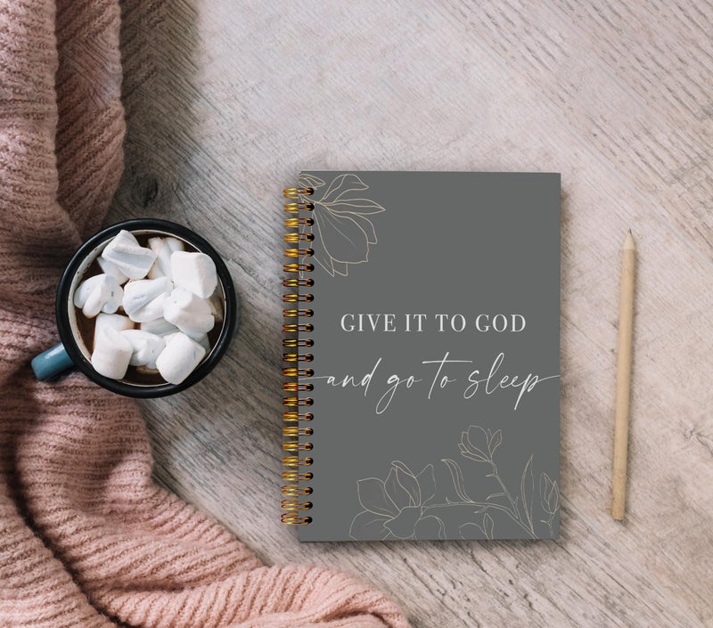 Ecezatik Give It To God And Go To Sleep Spiral Notebook,Bible Notebook Journal for Women Men Writing,College Ruled Spiral Notebook 5.5X8.3 Inch - Image 4