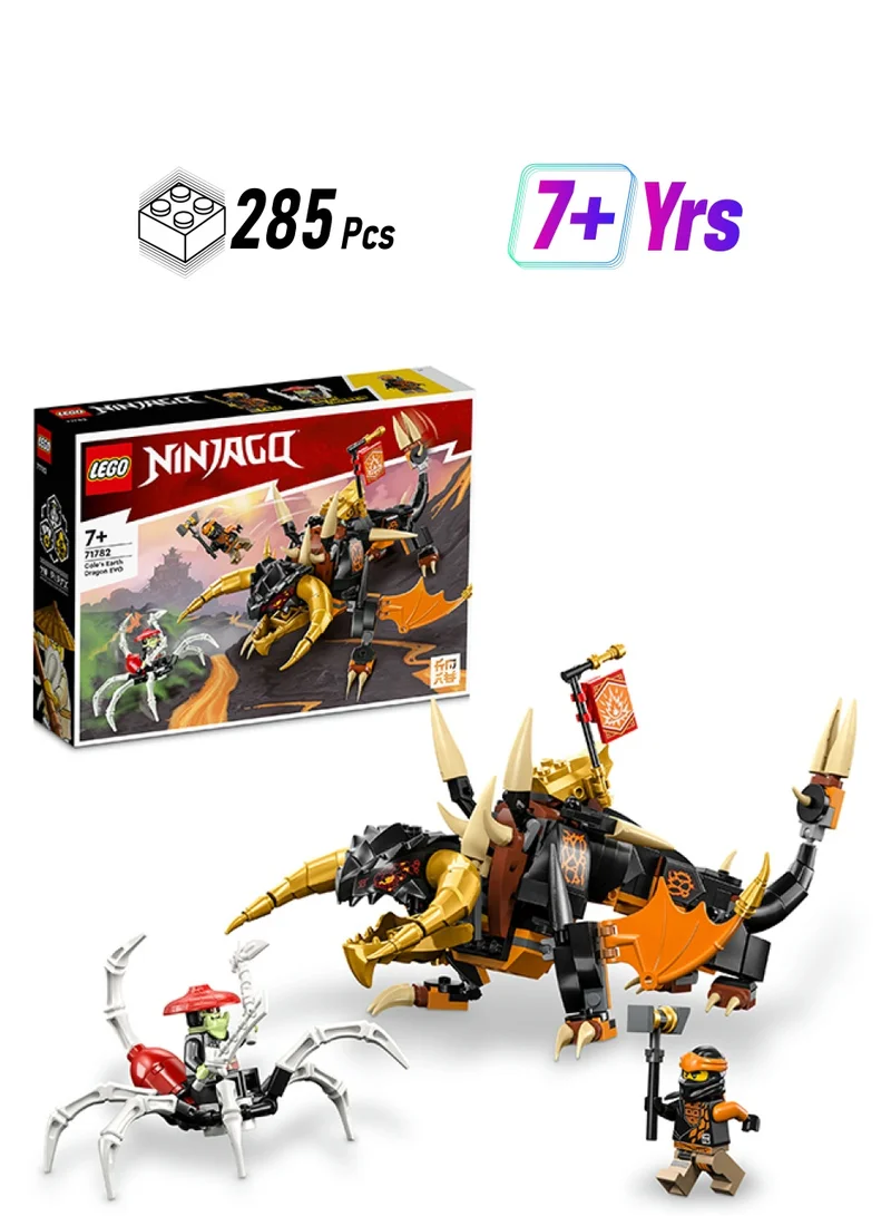 LEGO Ninjago Cole’S Earth Dragon Evo 71782 Building Toy Set, Featuring A Posable Dragon Toy And Cole And Bone Warrior Minifigures; Gift For Kids Aged 7+ Who Love Building And Ninja Action (285 Pieces)