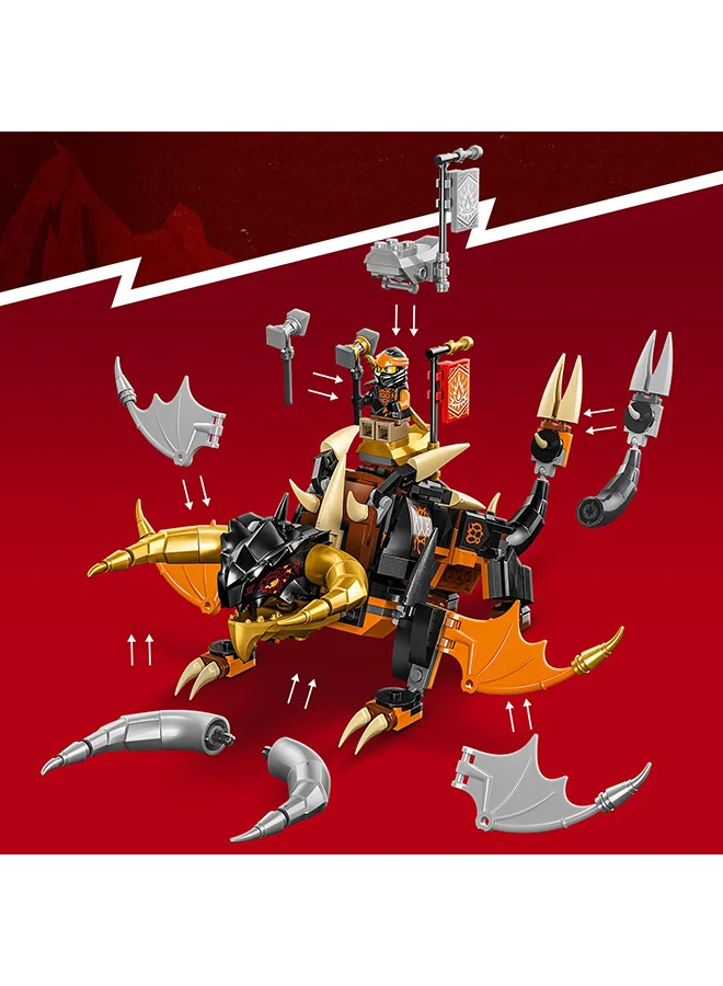 LEGO Ninjago Cole’S Earth Dragon Evo 71782 Building Toy Set, Featuring A Posable Dragon Toy And Cole And Bone Warrior Minifigures; Gift For Kids Aged 7+ Who Love Building And Ninja Action (285 Pieces)
