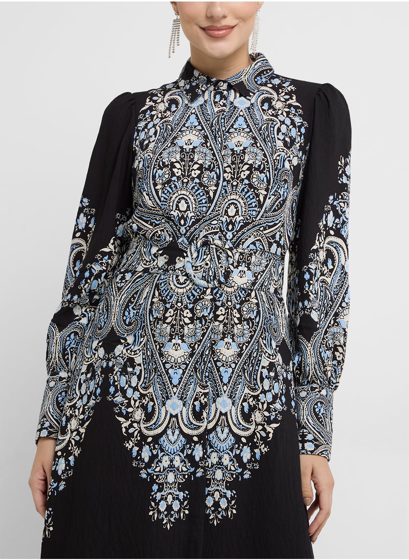YAS - Embellshed Puff Sleeve Dress - Image 1