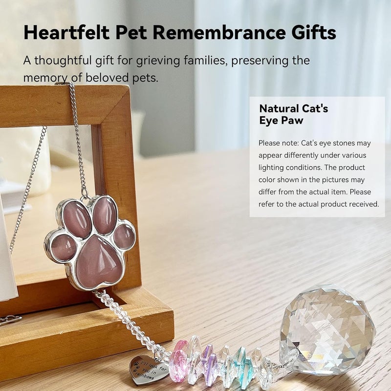 AMETHUARTZ Dog Memorial Gifts for Loss of Dog, Pet Memorial Gifts for Dogs, Thoughtful Bereavement Remembrance Crystal Suncatcher with Sympathy Card (Purple Red) - Image 5