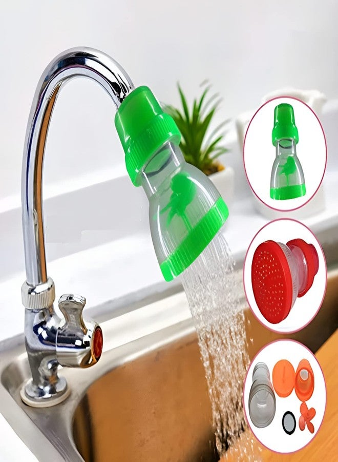Garth Sink Faucet 3 Pc - Small Plastic 360° Shower Head Faucet, Adjustable Rotating Tap Nozzle, Water Saving Sprayer for Kitchen, Bathroom & Wash Basin, Easy-to-Install Durable Flow Aerator Attachment - Image 4