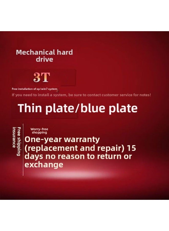 Generic Dismantling Desktop Hard Disk 1T 2t Serial Mechanical Hard Disk Monitoring Universal Dual Disk Blue Disk/thin Disk 3t 4t-Capacity:Taiwan 3t Blue/thin Plate-no Installation System Is Divided Into One Area  - Image 1
