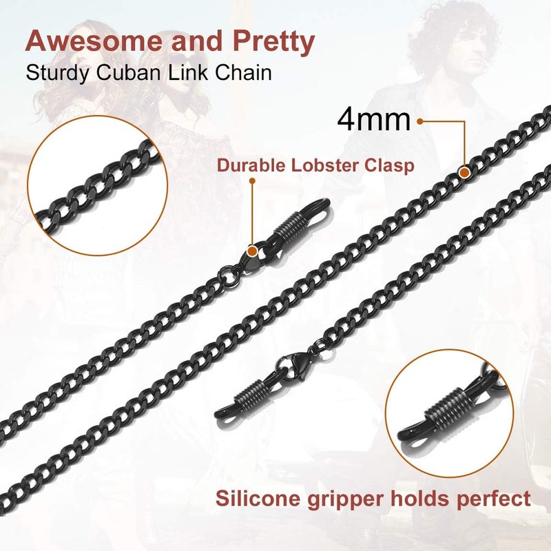 ChainsPro Glasses Chain, Eyeglass Strap For Women Sunglasses - Gold Plated/Stainless Steel/Black Eyeglasses Chain - Image 5