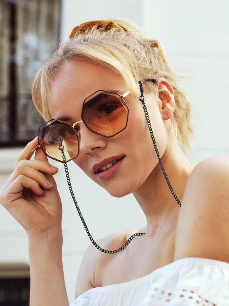 ChainsPro Glasses Chain, Eyeglass Strap For Women Sunglasses - Gold Plated/Stainless Steel/Black Eyeglasses Chain - Image 3