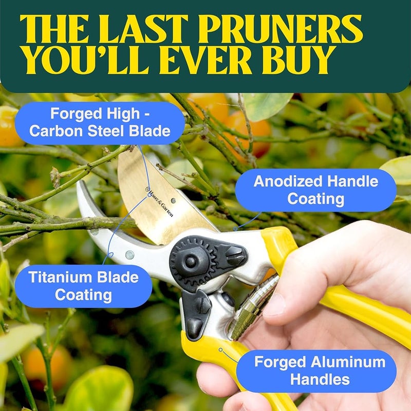 Haus & Garten ClassicPRO 8.5" Premium Titanium Bypass Garden Shears - Use as Pruners, Pruning Shears for Gardening, Hand Pruners, Handheld Garden Clippers Scissors Tool - Image 3
