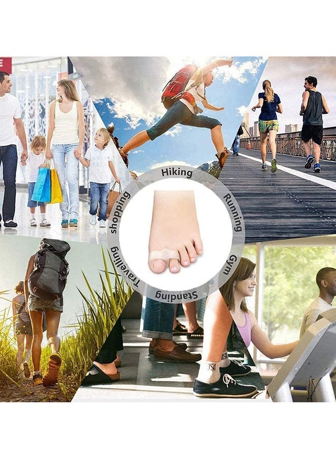 5 Pairs 2 Loop Silicone Bunion Correctors Toe Separators Big Toe Spacers for Bunions Overlapping Toes Hammertoes Ideal for Daily Wear Walking Running Yoga Working Out Post Surgery Recovery  White, Skin - Image 4