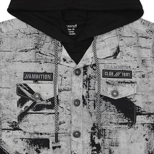 CAVIO Boys Grey Printed Jacket with Hooded T-Shirt - Image 4