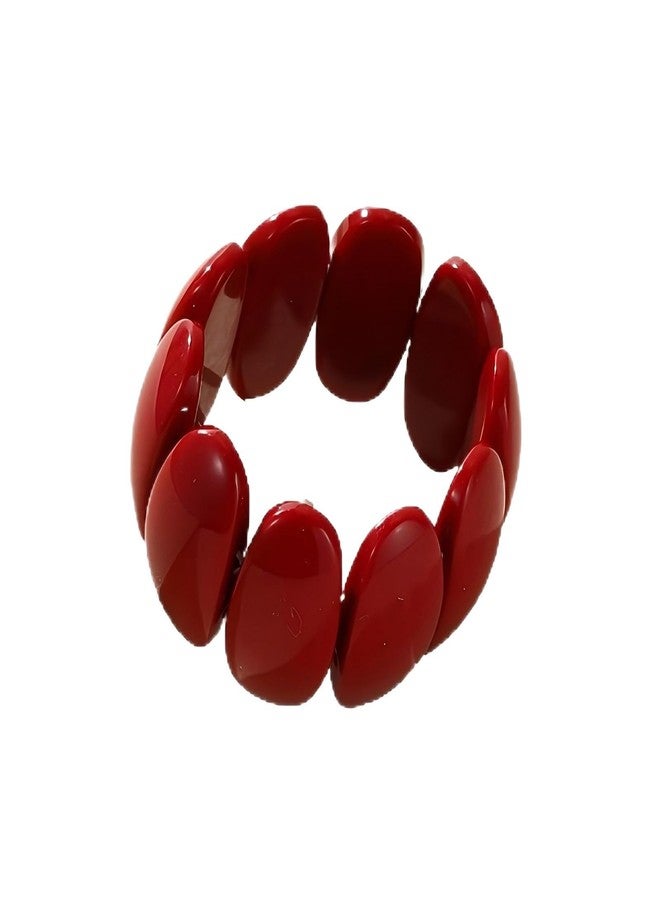 Pingyongchang Chunky Multicolor Acrylic Bangle for Women Wide Irregular Large Square Resin Bracelet Geometric Plastic Wristbands Cuff Bangle for Women Holiday Gifts Jewelry-Red - Image 1