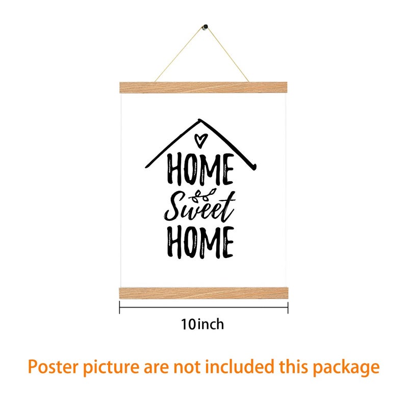 Magnetic Poster Hanger Frame Pine Color 3 pack  10x18 10x16 10x12 Poster Frame Wooden Magnetic Hanging Kit for Walls Map Canvas Artwork  - Image 3