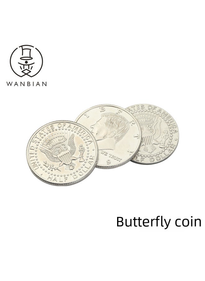 Generic - Magic Toys - Puzzle Box 3x3x3 Cube - Brain Teaser Iq Test Intelligence Booster Educational Toy Interactive Game-Color:1 Butterfly Coin 2 Ordinary Cents - Image 1