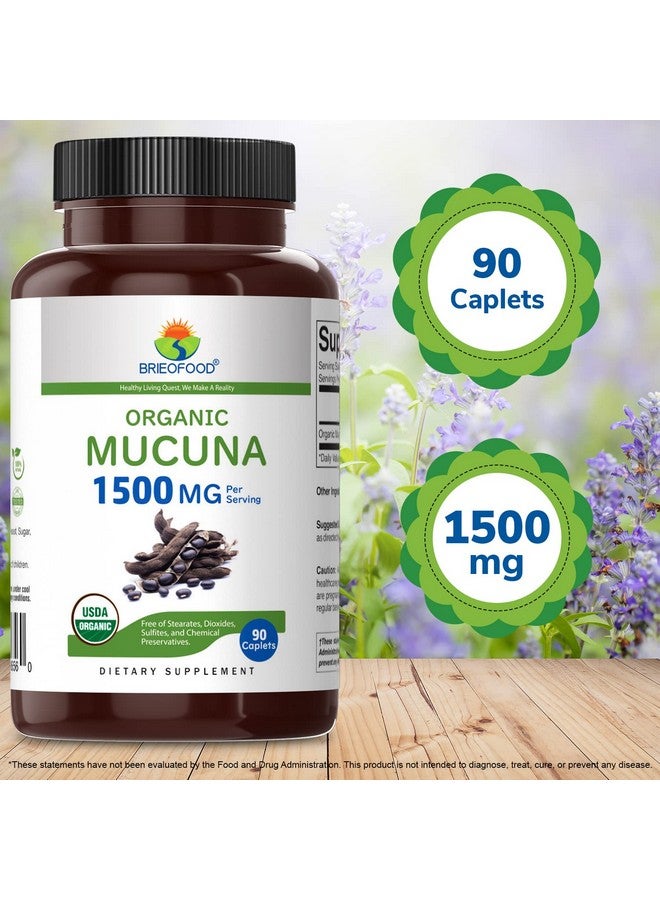 Brieofood Organic Mucuna 1500Mg 45 Servings Vegetarian Gluten Free 90 Vegetarian Tablets - Image 3