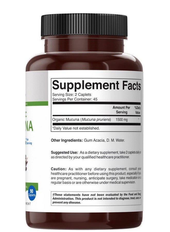 Brieofood Organic Mucuna 1500Mg 45 Servings Vegetarian Gluten Free 90 Vegetarian Tablets - Image 4