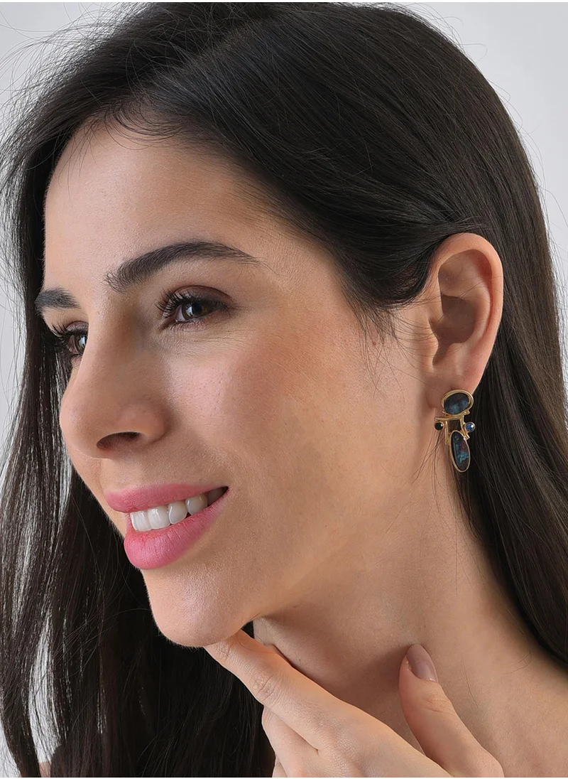 SOHI Stone Drop Earrings