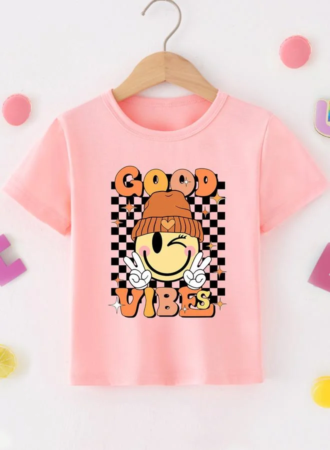 Take Two Take Two Girls Pink Emoji T-Shirt